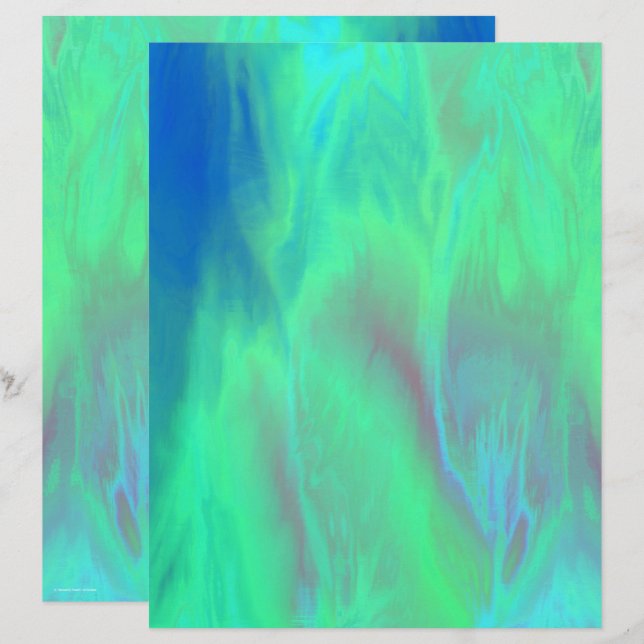 Green Skies Scrapbook Paper 2-Sided Page (Vorne/Hinten)