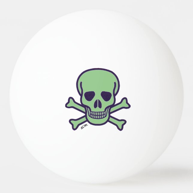 Green Skull 1 Sterne Tischtennisball (Vorderseite)