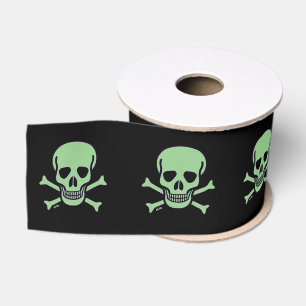 Green Skull Black Ribon spool Ripsband