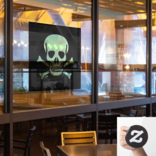 Green Skull schwarz g m2 Fensterklemme Vorderstock Fensteraufkleber