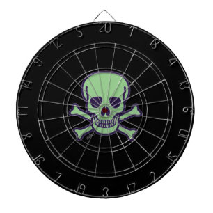 Green Skull Schwarze Dartscheibe