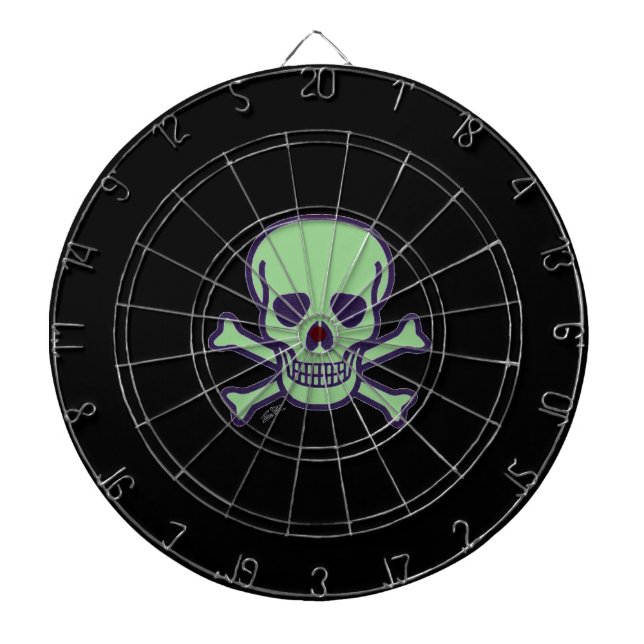 Green Skull Schwarze Dartscheibe (vorne)