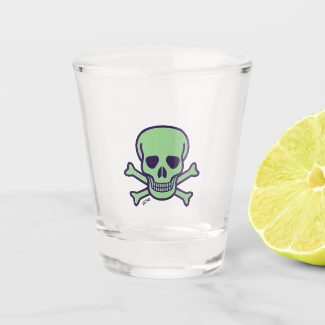 Green Skull-Shotglas Schnapsglas (Vorderseite)