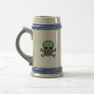 Green Skull stein Bierglas