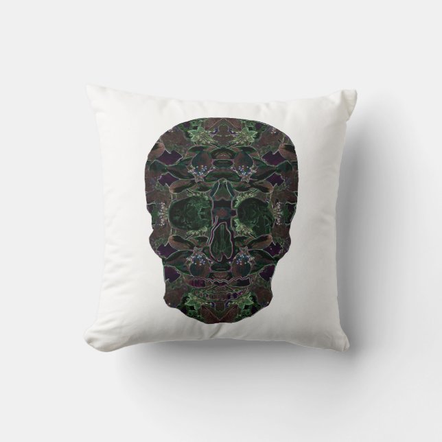 Green Skull Throw Cushion Kissen (Vorderseite)