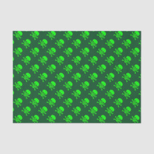 Green Skull und Crossbones Muster Seidenpapier