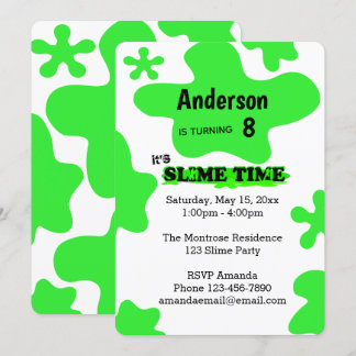 Green Slime Birthday Einladung