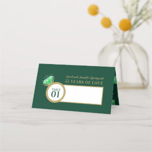 Green smarald 55. Hochzeitstag Tisch Platzkarte