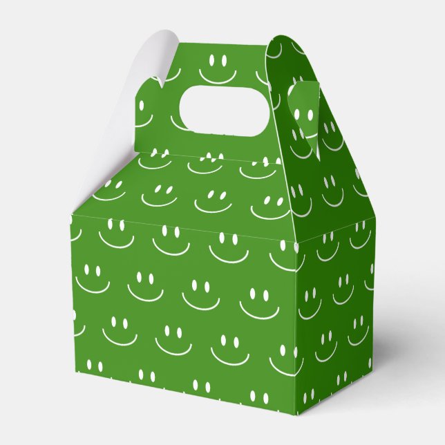 Green Smile Pattern Gefälligkeitsbox Geschenkschachtel (Vorderseite)