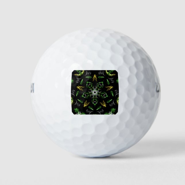 Green Smoke Mandala Design Golfball (Vorderseite)