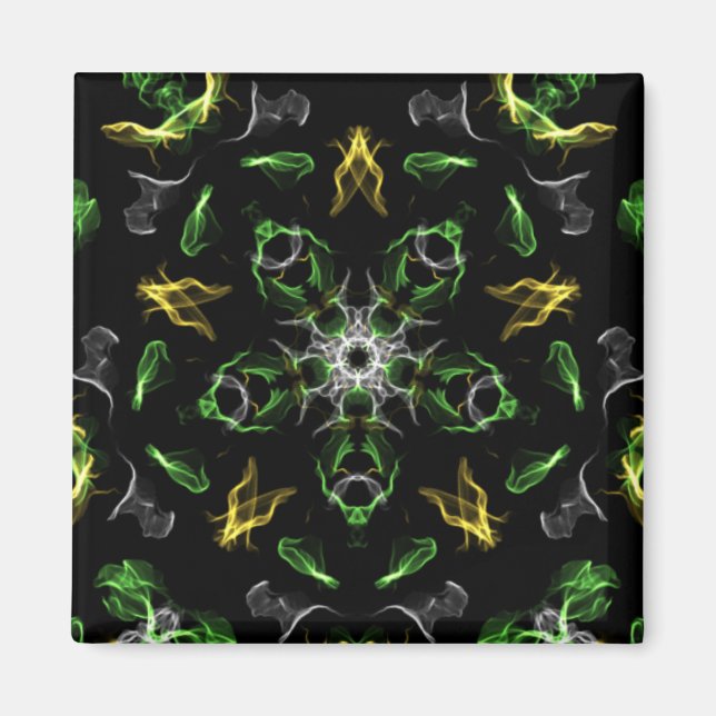 Green Smoke Mandala Design Magnet (Vorne)