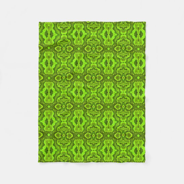 Green Snake Skin Texture Fleece Blanket (Vorderseite)