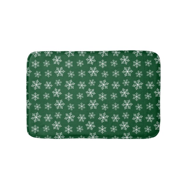 Green Snowflake Bath Mat Badematte (Vorderseite)