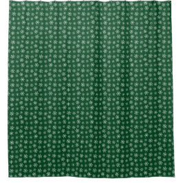 Green Snowflake Duschvorhang