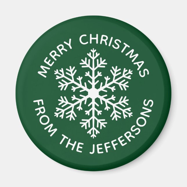 Green Snowflake Magnet (Vorne)