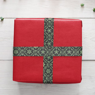 Green Snowflake Muster Weihnachten Satinband