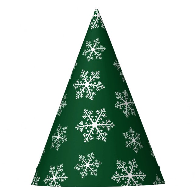 Green Snowflake Party Hats Partyhütchen (Vorderseite)
