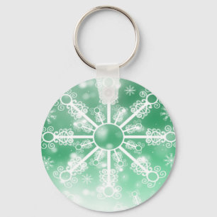 Green Snowflake Schlüsselanhänger