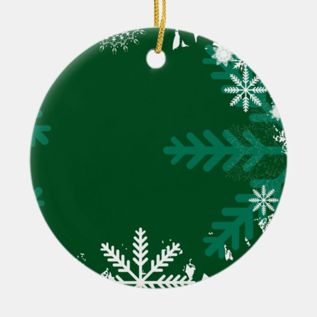 Green Snowflake Swirl Weihnachtsschmuck (Vorne)