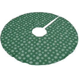 Green Snowflake Tree Skirt Polyester Weihnachtsbaumdecke