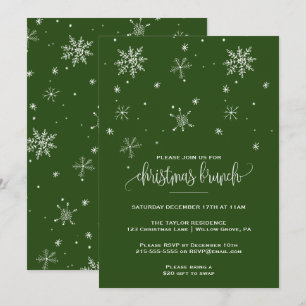 Green Snowflake Weihnachts-Brunch Einladung