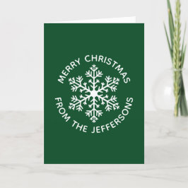 Green Snowflake Weihnachtskarte Feiertagskarte