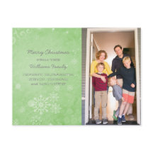 Green Snowflake Wirbel Holiday Foto Postkarte