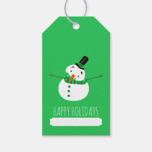 Green Snowman, Happy Holidays Geschenkanhänger