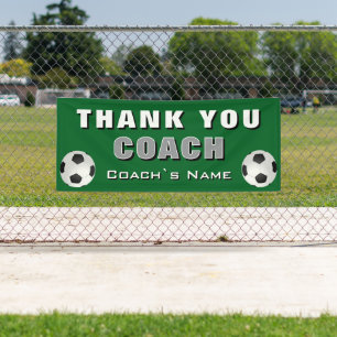 Green Soccer Fußball Danke, Coach Banner