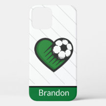 Green Soccer Liebe Kinder Name und Ball gestreift