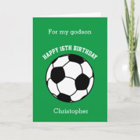 Green Soccer Sport 16. Geburtstagskarte