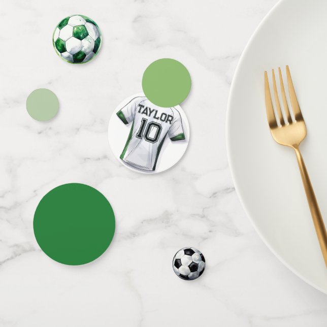 Green Soccer Sports Boy Jersey Kids Table Confetti (Groupe)