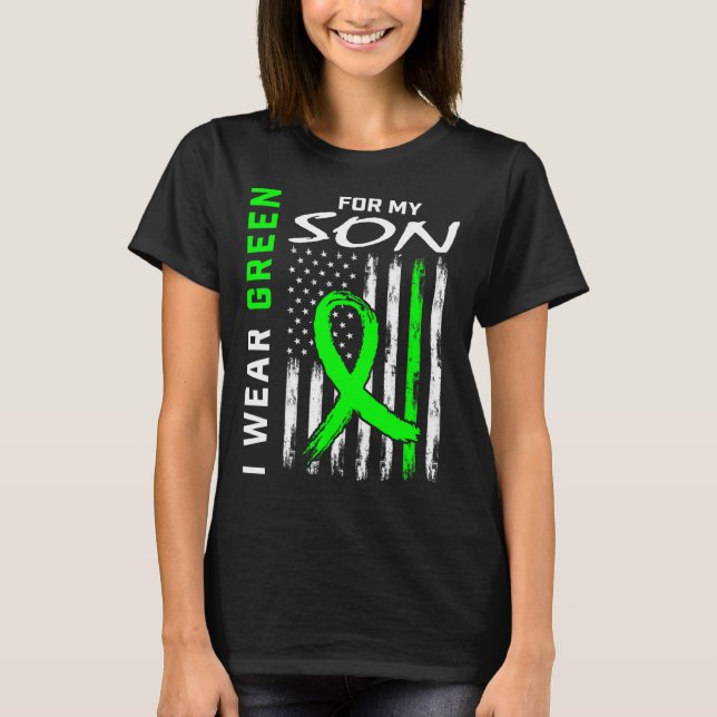 Green Son Cerebral Palsy Nierenerkrankung Bewussts T-Shirt (Vorderseite)