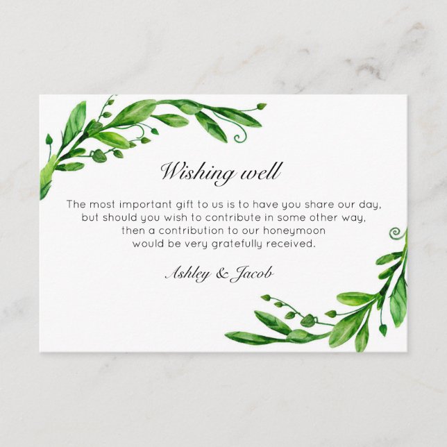 Green souhaite bien. Mariage été. Insérez carte (Devant)