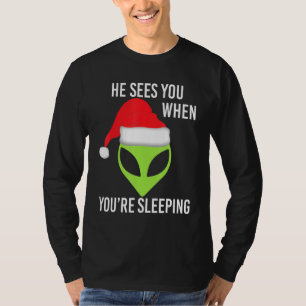 Green Space Alien Leiter Weihnachtsfeier Weihnacht T-Shirt