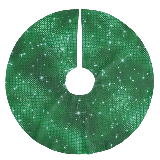 Green Sparkle Christmas Polyester Weihnachtsbaumdecke (Vorderseite)