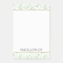 Green Sparkle Dots Gold Glitz Post-it Klebezettel