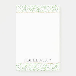 Green Sparkle Dots Gold Glitz Post-it Klebezettel