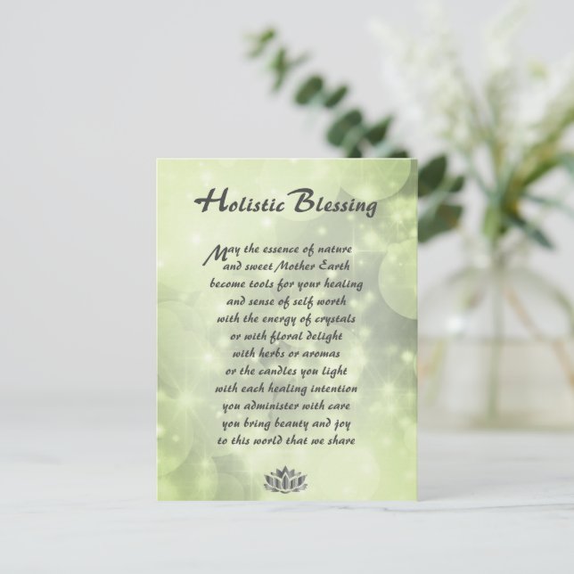 Green Sparkle Holistic Sessing Postkarte (Stehend Vorderseite)