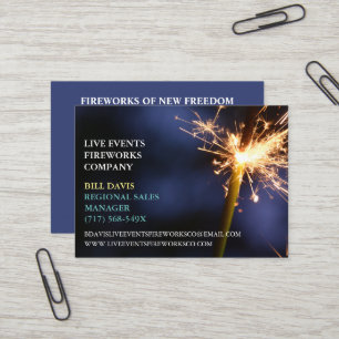 Green Sparkler Juli 4. Store Sales Fireworks Visitenkarte