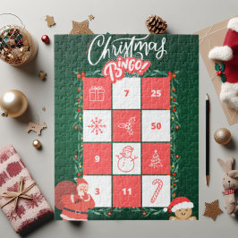Green spielful Festiv Christmas Bingo Jigsaw Puzzl