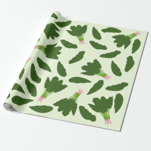 Green Spinach Blätter Muster Geschenkpapier