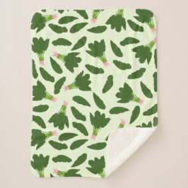 Green Spinach Blätter Muster Sherpadecke