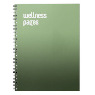 Green Spiral Notebook - "Wellness Pages" Journal Notizblock