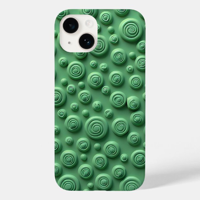 Green Spiral Texture iPhone Case Modern Look (Rückseite)