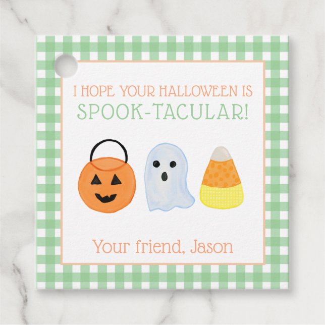 Green Spook-takuläre Halloween Spooky Trick-Lecker Geschenkanhänger (Vorderseite)