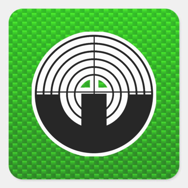 Green Sport Shooting Quadratischer Aufkleber (Vorderseite)