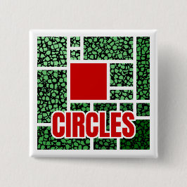 Green Spotted Abstraction with Red Accents Button