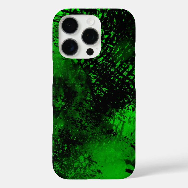 Green Spray Paint Effect iPhone 16 Fall Pro Hülle (Rückseite)