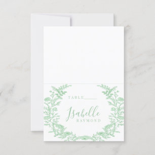 Green spring toile mariage cartes de place